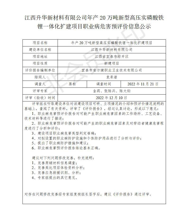 江西升華新材料有限公司年產(chǎn)20萬噸新型高壓實(shí)磷酸鐵鋰一體化擴(kuò)建項(xiàng)目職業(yè)病危害預(yù)評價信息公示_01.jpg
